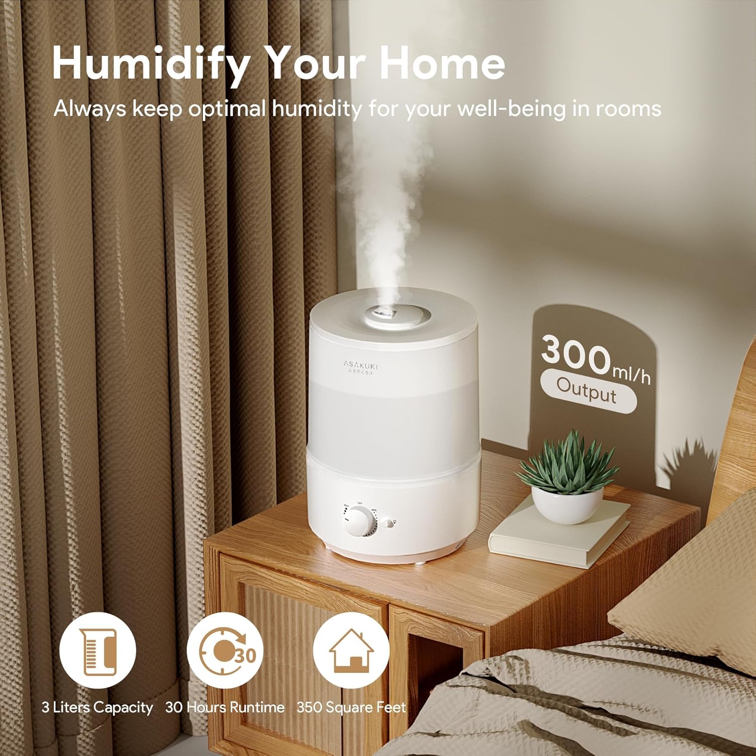 Humidifier with oil diffusers (3L)