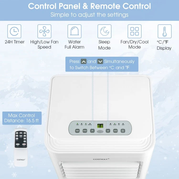 3-in-1 Portable Air Conditioner with Fan and Dehumidifier - Quiet Version